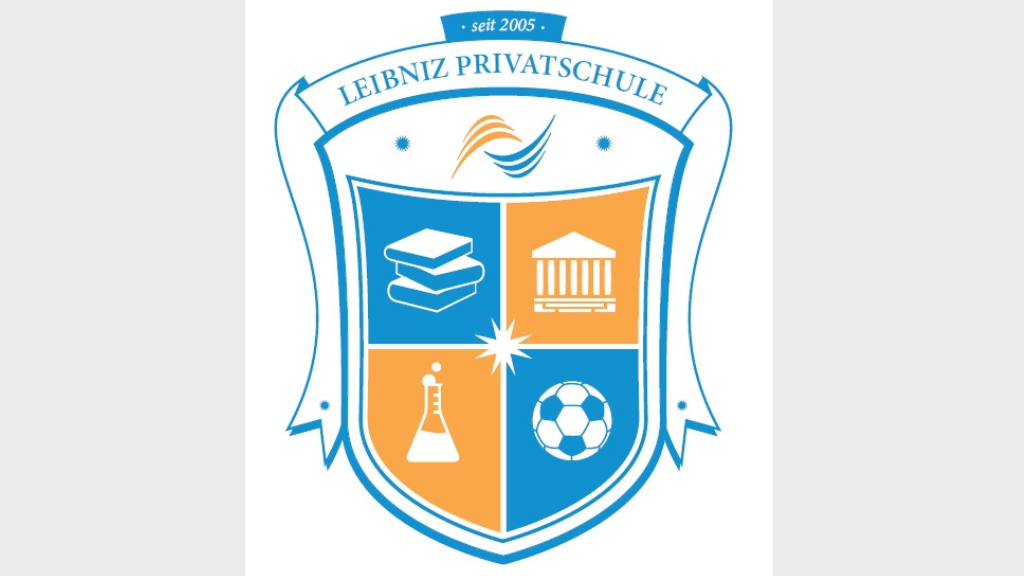 Logo Leibniz Privatschule mit grauem Hintergrund