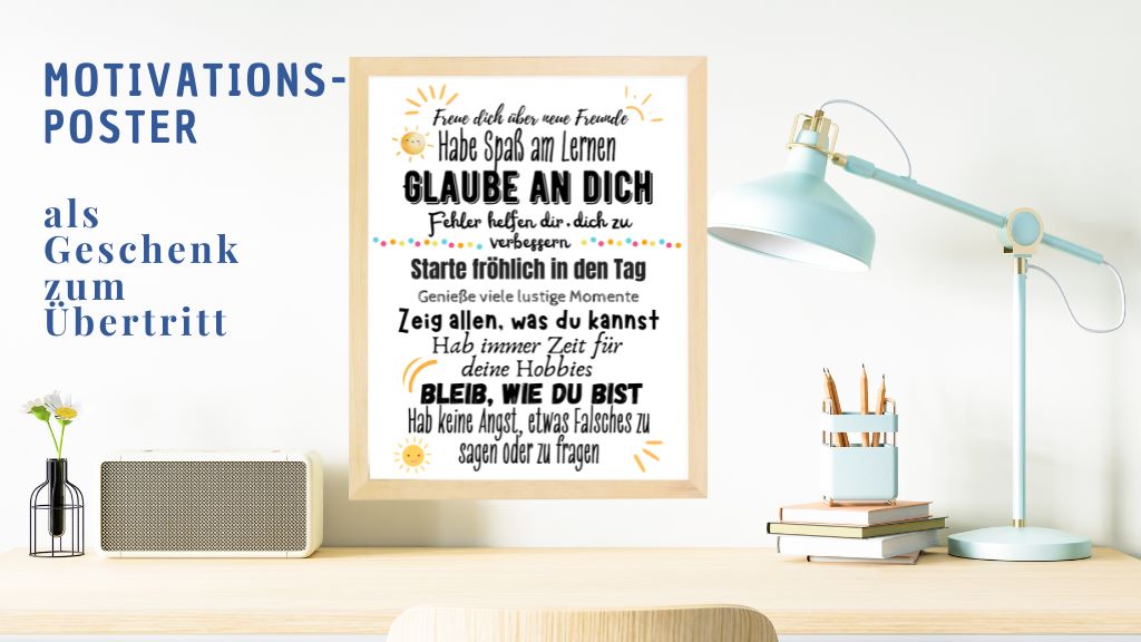 Motivationsposter für den Übertritt Motiv Sonne