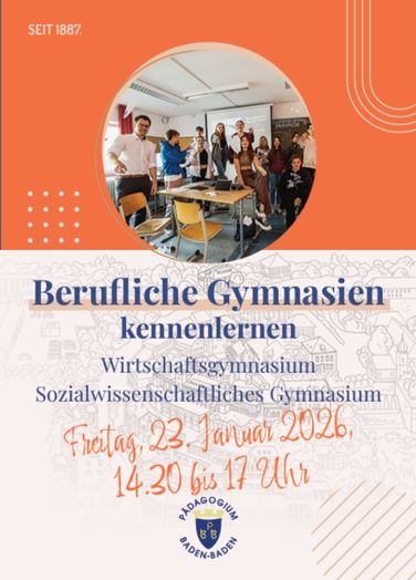 Flyer Pädagogium Baden-Baden Tag der offenen Tür Januar 2026