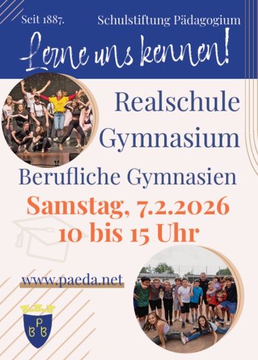 Flyer Pädagogium Baden-Baden Tag der offenen Tür Februar 2026