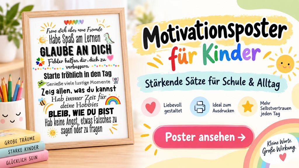 Motivationsposter für Kinder
