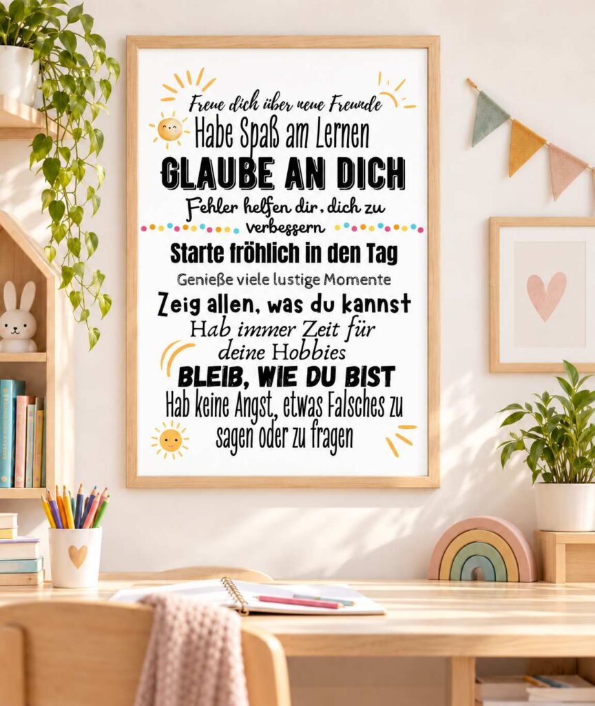 Motivationsposter Sonne Motivationsposter für Kinder