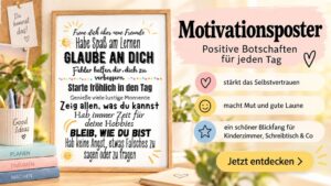 Motivationsposter für das Kinderzimmer
