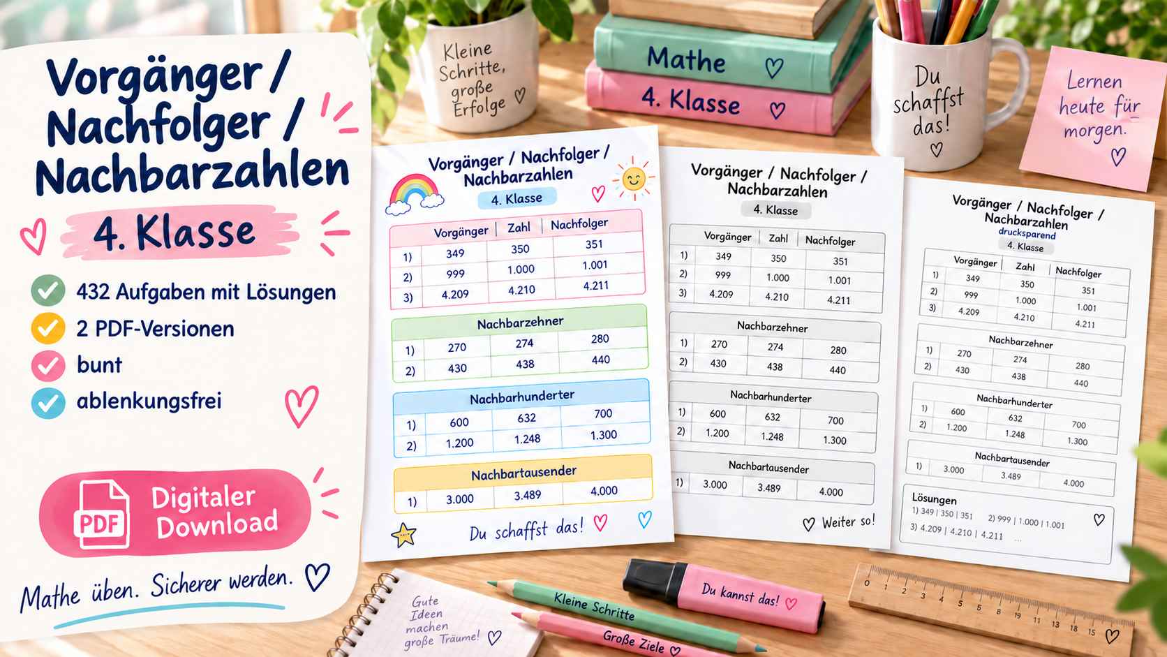 Mathe Übungsblätter 4. Klasse