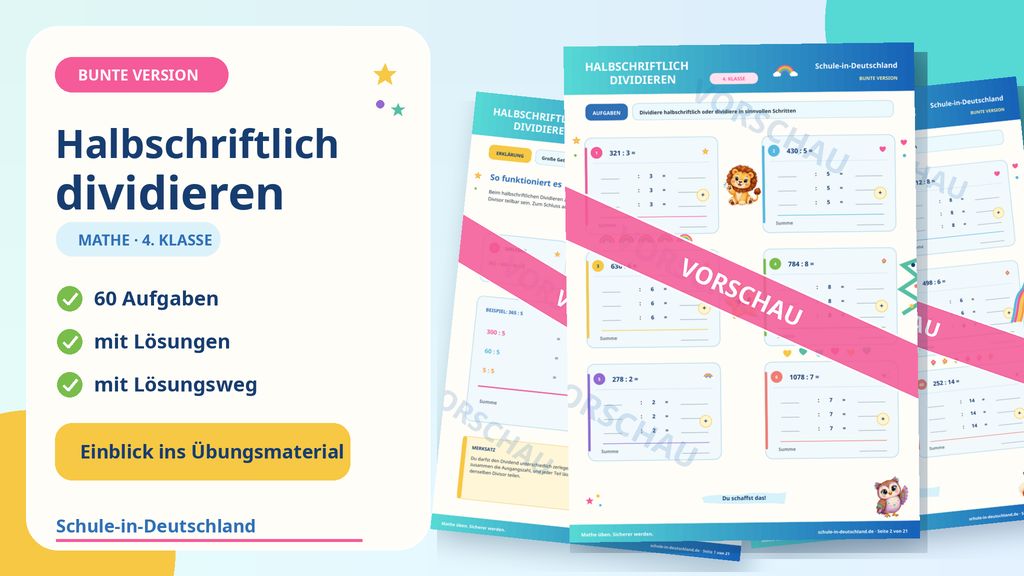 Mathe Übungsblätter 4. Klasse